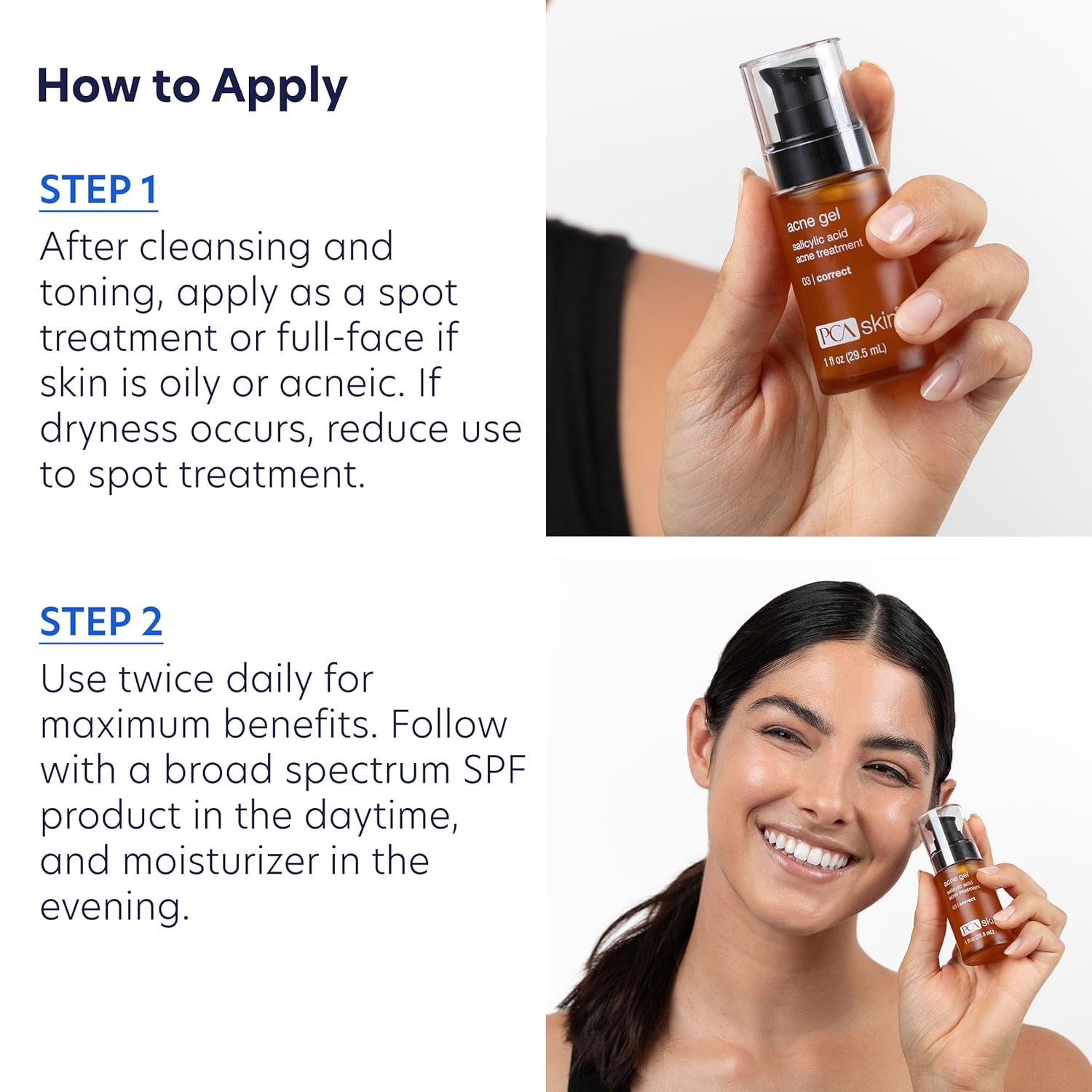 image:imagePCA SKIN Acne Gel Acne Spot Treatment 2 Salicylic Acid Serum Anti Acne Serum Evens Skin Tone 1 fl oz Pump