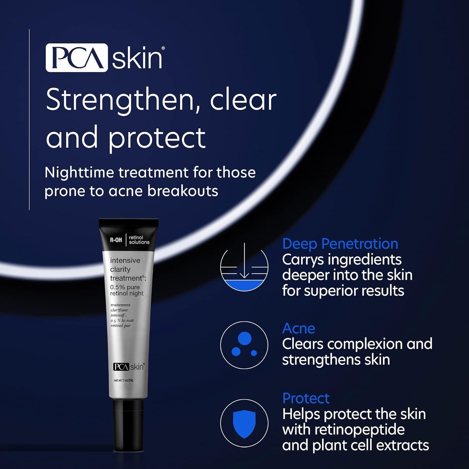 image:imagePCA SKIN Intensive Clarity Treatment 05 Pure Vitamin A Retinol amp 2 Salicylic Acid Face Serum for AcneProne Skin 1 oz
