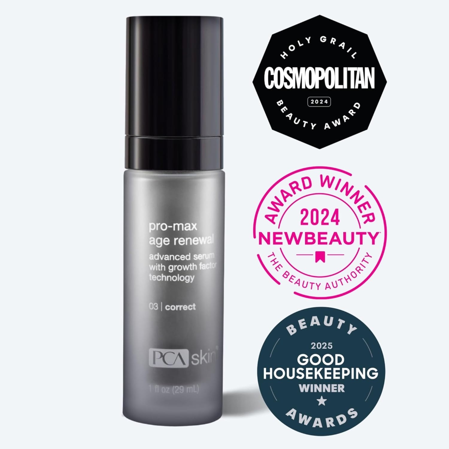 image:imagePCA SKIN Pro Max Age Renewal Anti Aging Serum Anti Aging Face Serum for Reducing Wrinkles and Sagging Skin Helps Lift and Firm Skin on Face and Neck Safe For All Skin Types1 Fl Oz Pack of 1