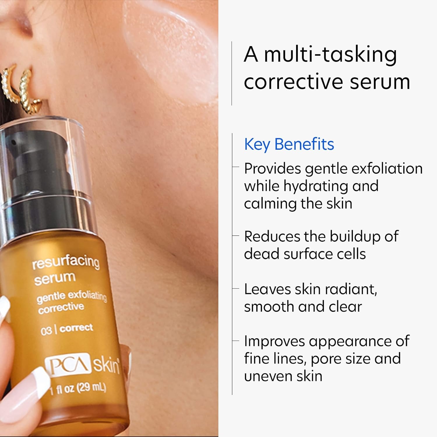 image:imagePCA SKIN Resurfacing Serum Gentle Exfoliating Facial Corrective with Lactic amp Glycolic Acid for Bright Even Skin 1 fl oz