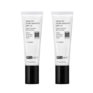 image:imagePCA SKIN Sheer Tint Broad Spectrum SPF 45  UniversallyTinted WaterResistant Hydrating Sunscreen for Use Alone or Under Foundation amp Makeup 17 fl ozPack of 2