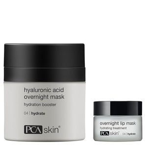 image:imagePCA SKIN Hyaluronic Acid Overnight Skin Care Face Mask  AntiAging Hydrating LeaveOn Facial Treatment Packed with Soothing Ingredients for Dry Mature Skin 18 fl ozOvernight Face  Lip Mask Duo