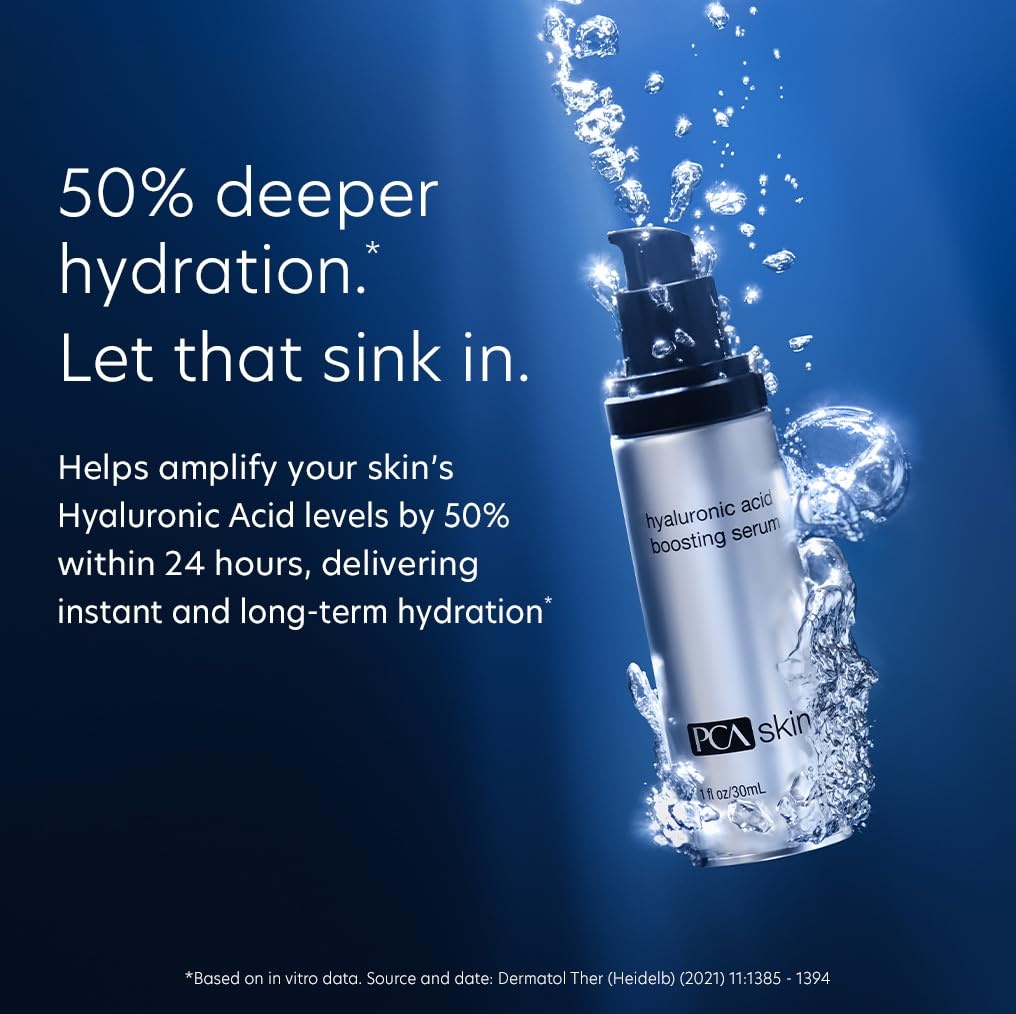 image:imagePCA SKIN Hyaluronic Acid Boosting Face Serum Hyaluronic Acid Serum for Face Made with Niacinamide and Ceramides Helps Reduce Fine Lines and Wrinkles and Delivers 24Hour Moisturization 1 oz PumpSerum